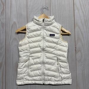 Patagonia Girls Duck Down Insulated Puffer Sweater Vest Size Small White